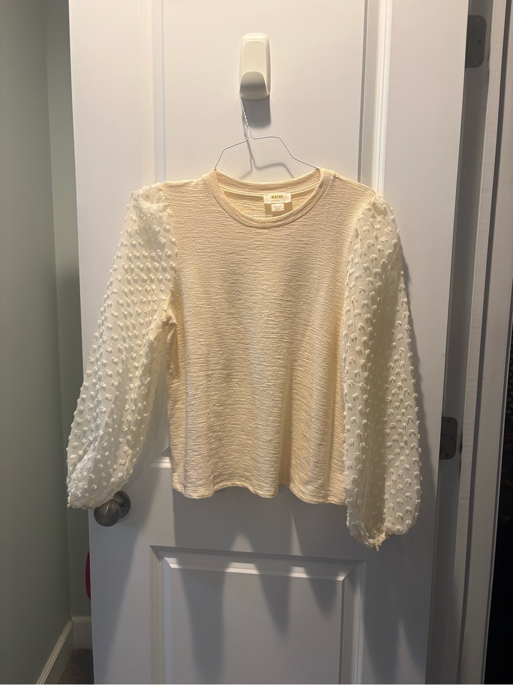 Mauve anthropology shirt sheer sleeve